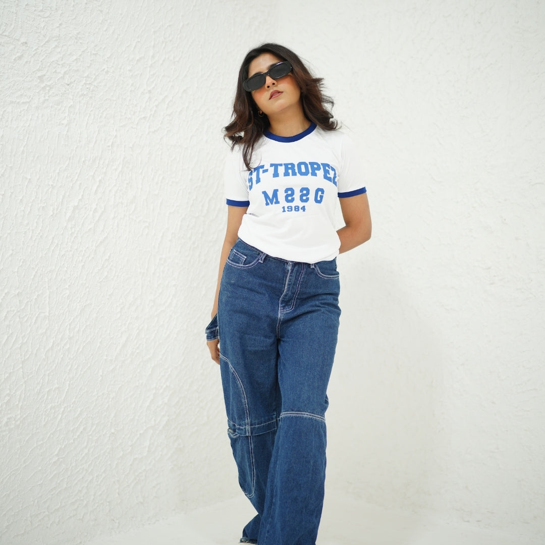 ST-TROPEZ WHITE-PRINTED TSHIRT